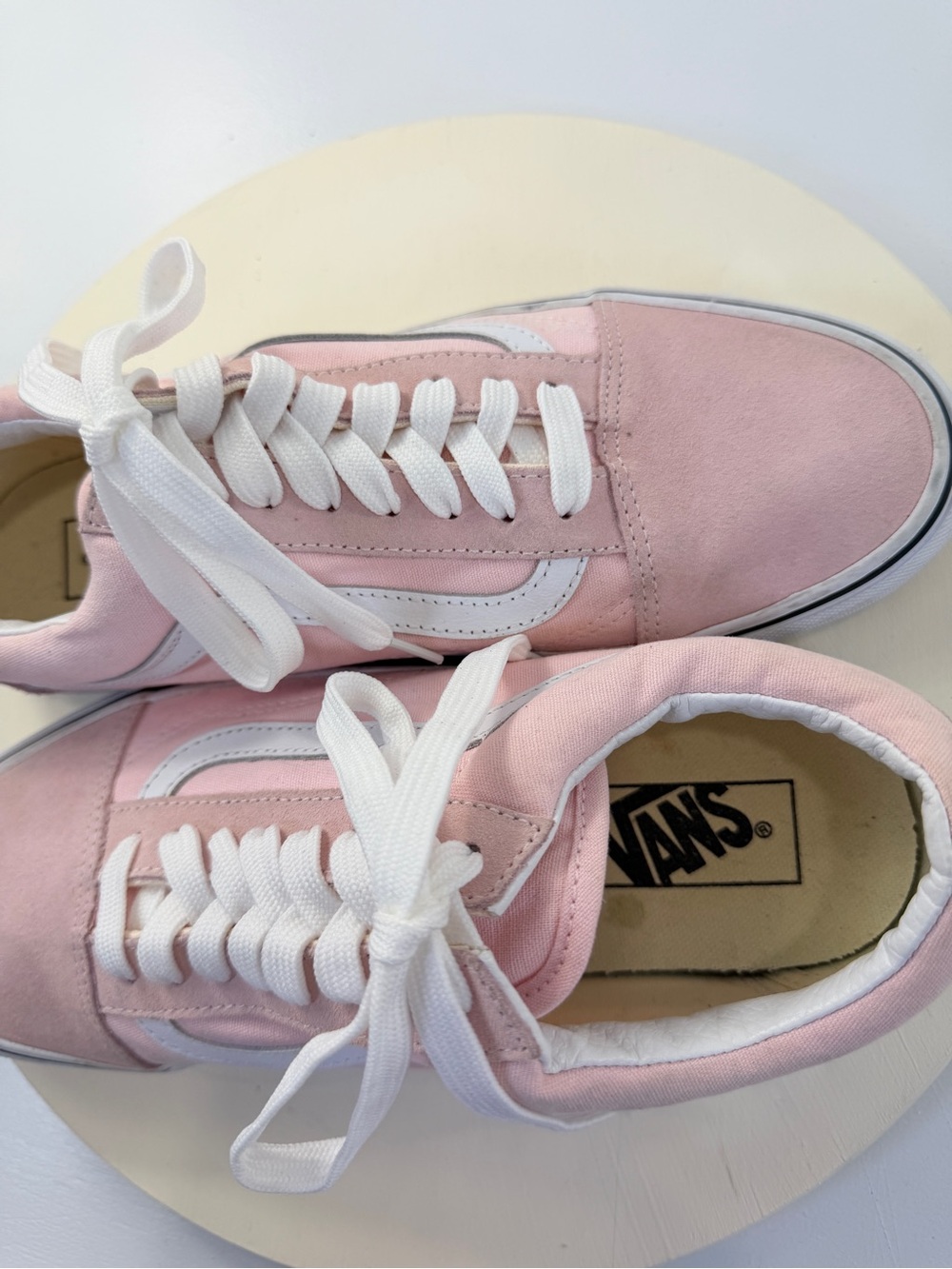 Vans Women’s Pink Canvas Ward Low-Top Sneakers Skate Shoes White Stripe Sz‎ 10.5 - Picture 10 of 12